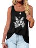 Женская мода Футболка без рукавов с принтом и круглым вырезом Летняя повседневная свободная майка