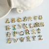 Floral Art English Letter Drip Oil Alloy Charms for DIY Jewelry & Bracelet Pendants