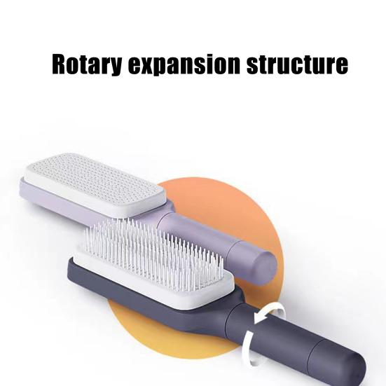 2 шт. самоочищающаяся щетка для волос с вращающейся ручкой, выдвижная щетина, массажная расческа для кожи головы