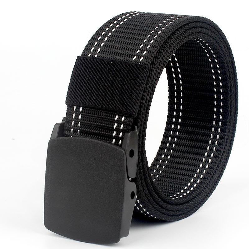 Men's Tactical Nylon Canvas Casual Belt Outdoor Training Electronic Security Check Iron-Free Tactics