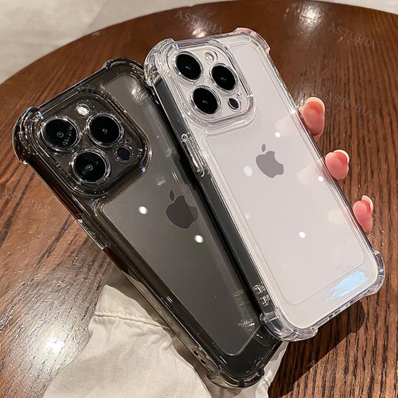 Shockproof Silicone Transparent Phone Case For iPhone 16 15 14 13 12 11 Pro Max 16 Plus XR X XS Max Not Yellowing Soft Cover