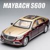 1:24 Модельки из сплава Mercedes Benz Maybach GLS600 Литые игрушечные машинки Имитация звука и света Транспортные игрушки Модель Подарки для детей