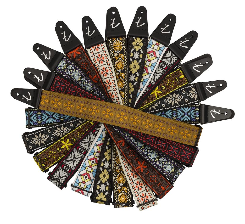 Fender Pasadena Woven Strap, Yellow Lotus, 2" (Made In Canada)