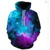Unisex Hoodies & Sweatshirts 3D Beautiful Starry Sky Pattern Fashionable Adult Long Sleeve Hoodie