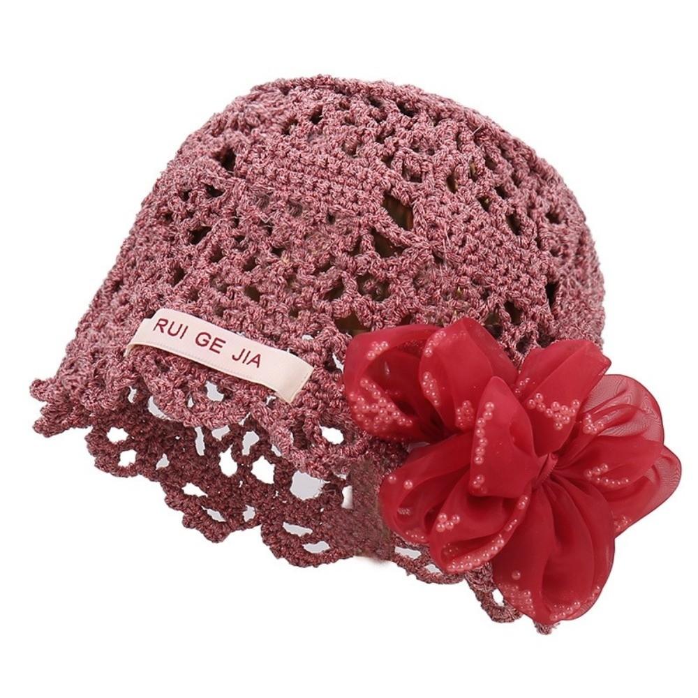 Breathable Hollow Pullover Hats Hollow Out Beret Cap Elegant Beanies Cap Summer