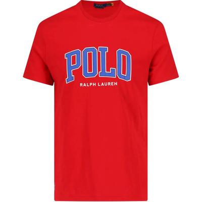 Мужская футболка Polo с принтом логотипа, круглым вырезом, коротким рукавом, красный 710961130-004
