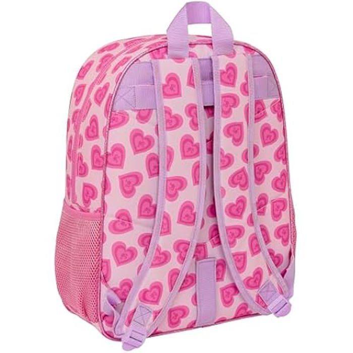 Sac à dos scolaire - SAFTA - Barbie Love - Adaptable au chariot - Confortable - Rose