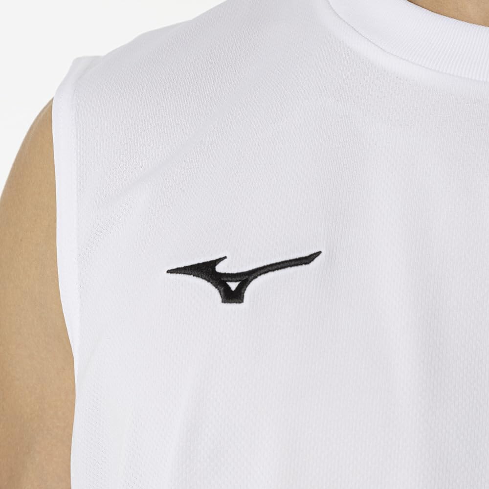 Mizuno Мужская майка без рукавов NaviDry Training Tank UPF, с U-образным вырезом, влагоотводящая, быстросохнущая, 15, бело-черная