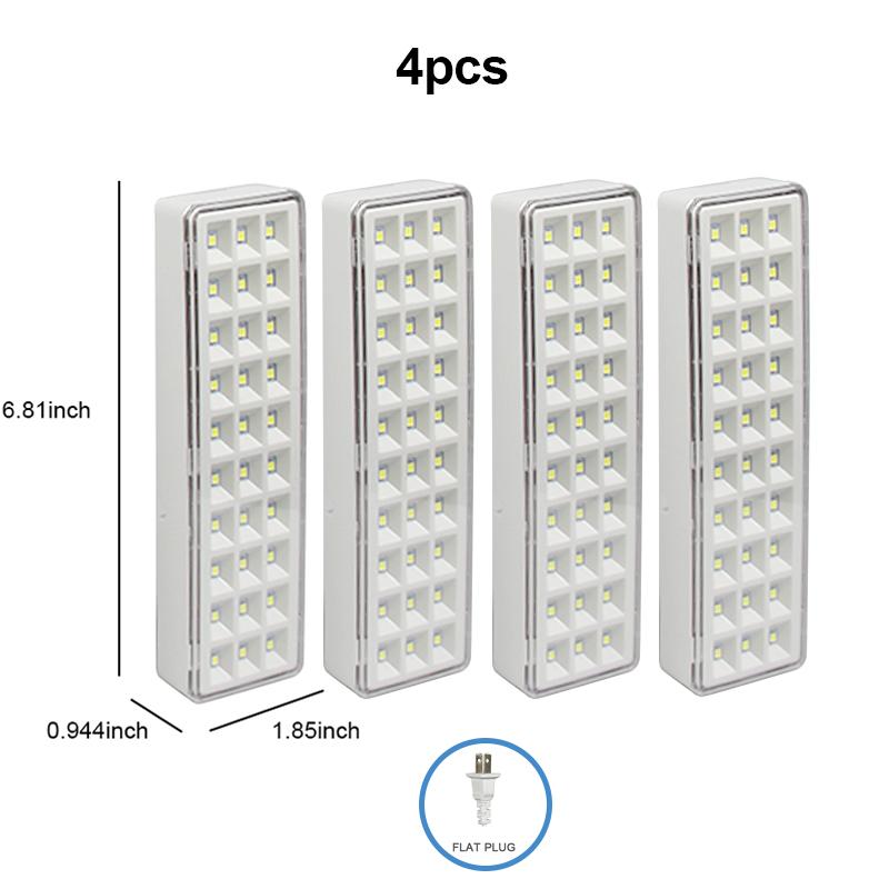 1/2/3/4 шт. Аварийный светильник 30LED Аварийный эвакуационный светильник Настенный Домашняя лампочка Перезаряжаемые Кемпинговые фонари для отключения электроэнергии
