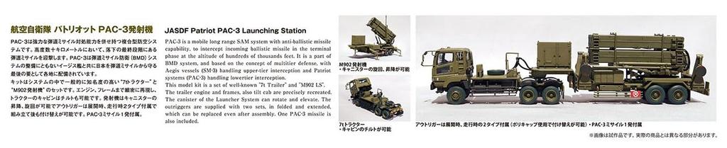 Aoshima Bunka Kyozaisha Military Model Series Air Force Patriot PAC3 Launcher Plastic Model 1/72 No.8 Self-Defense