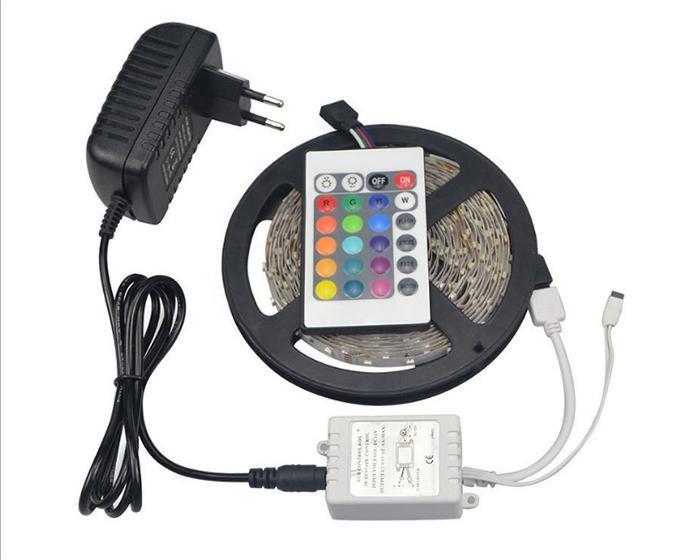 Светодиодная лента 12В 3528RGB с мини-пультом дистанционного управления, неводонепроницаемая, яркое освещение для декорации фона телевизора