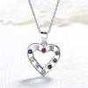 Chic Fashionable Sterling Color Love Shaped Female Pendant Pendant Necklace Crystalline Sterling Tone Color Diamond NecklaceFashion