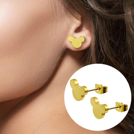 1 пара серег с мультяшными животными из нержавеющей стали, однотонные серьги на тему животных, подарок для влюбленных, титановые украшения