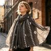 Soft Decorative Neck Scarf Solid Color Embroidered Shawl for Women, Lightweight Gauze with Floral Vine Texture, 180x90cm Breathable Wrap Spring Summer
