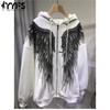 Women's Fashion Casual Feather Print Long Sleeve Hooded Hoodies & Sweatshirts