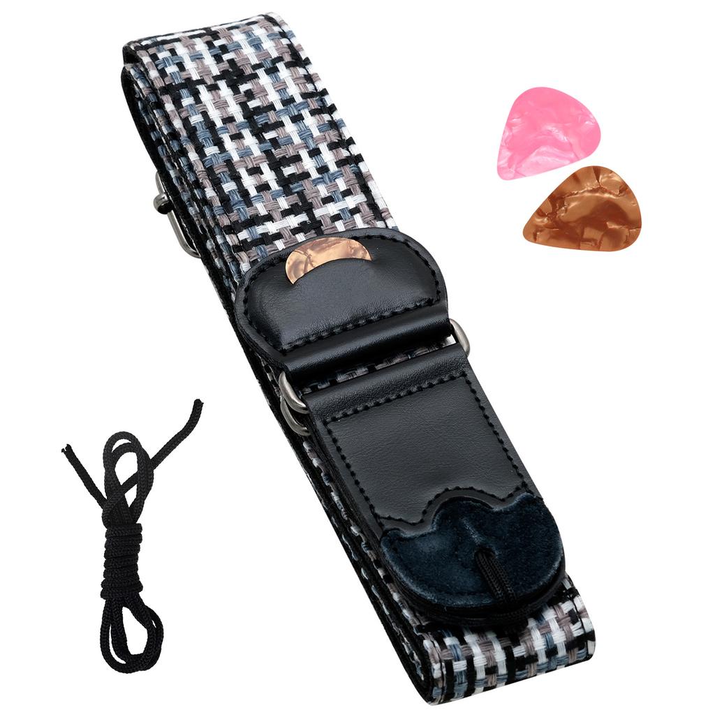 Electric Guitar Strap Premium Guitar Belts with Pick Suitable for Acoustic Guitar Ukulele Banjo Mandolin Bass Guitar Accessories