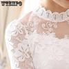 WTEMPO Прозрачные кружевные топы с длинным рукавом Повседневная рубашка с бисером Водолазка Женские топы Женские сексуальные тонкие кружевные блузки Нижняя часть трикотажных топов