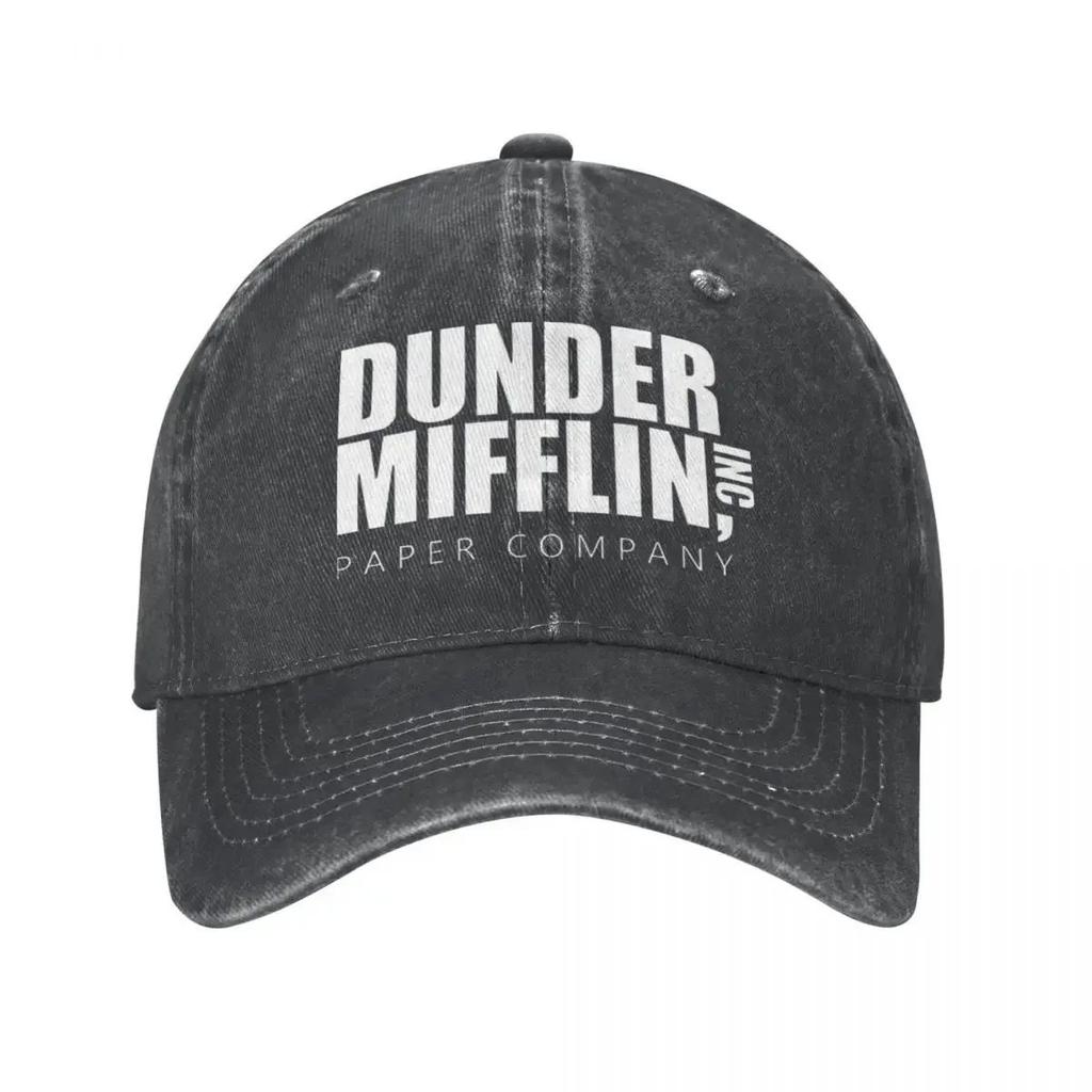 Классические бейсболки с логотипом Dunder Mifflin для мужчин и женщин, потертые джинсовые кепки с защитой от солнца, регулируемые головные уборы для офисных путешествий