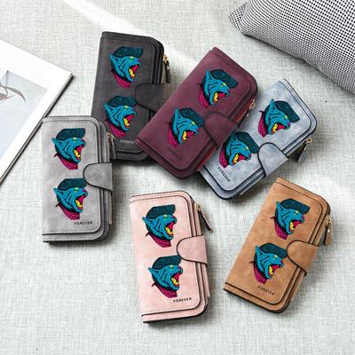 Cool Cat Printed Women Long Wallet Fashion PU Leather Multi Card Slot Casual Purse