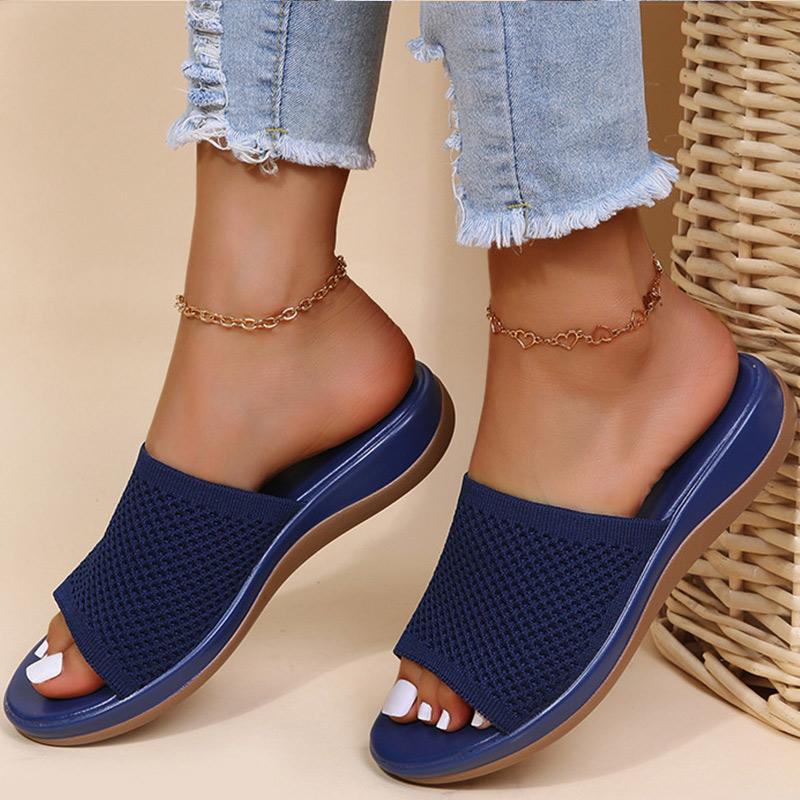 Fashion Sandals Women Elastic Force Summer Shoes Women Flat Sandals Casual Indoor Outdoor Slipper Summer Sandals For Beach Zapatos Mujer