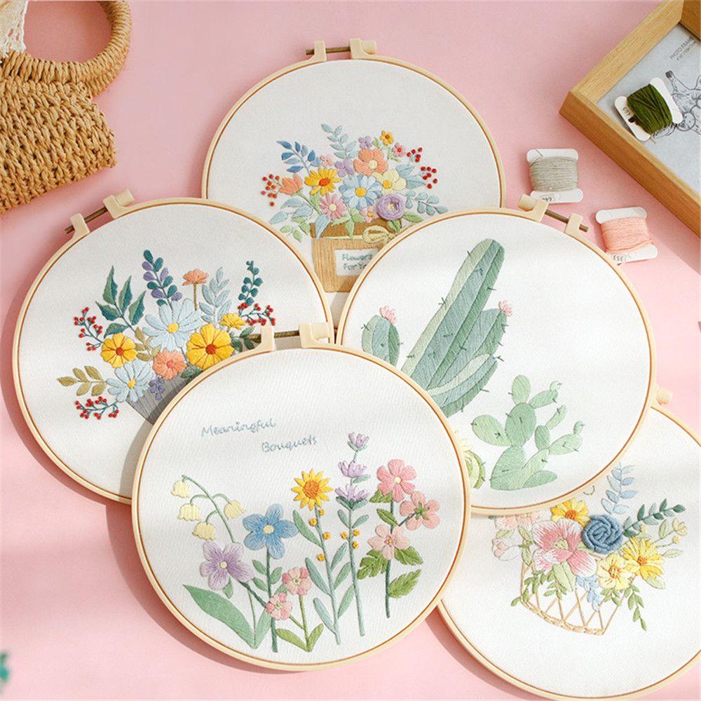 Flowers Plants Pattern Handmade Home Decoration Cross Stitch Embroidery Embroidery Starter Kit DIY