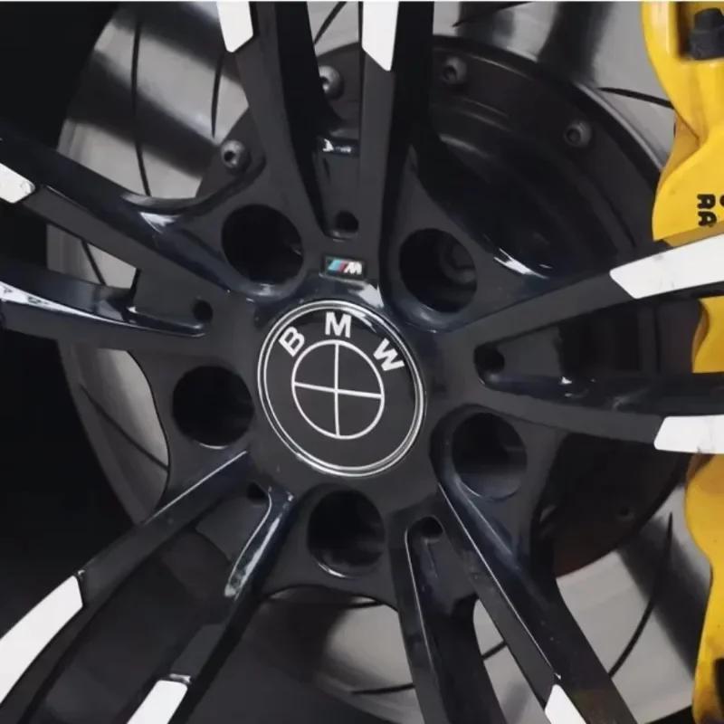 For BMW 5G31Stable Firm Paste 4p 56/65mm Anti Loose Wheel Hub Caps Stickers Car Badge Wheel Center Cover Rim Decal Durable Exterior For BMW