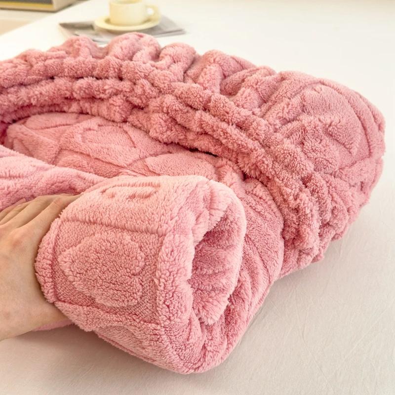 2025 Plush Bed Sheet Bed Linen Sheet Velvet Bedsheet 3D Letter Love Mattress Cover Adjustable Elastic Fitted Sheet