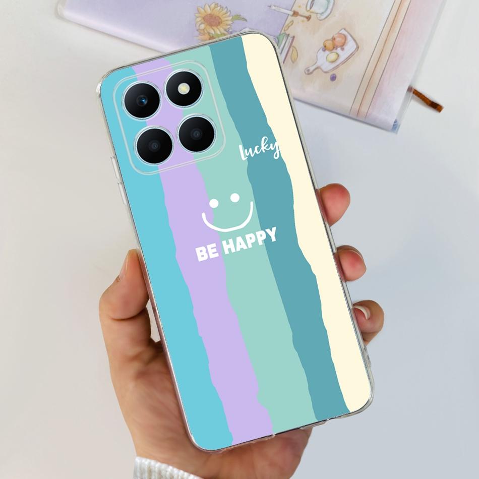 For Honor X6a Phone Case HonorX6a X 6A 4G WDY-LX1 Cute Butterfly Flower Painted Soft Silicone TPU Back Cover Bumper