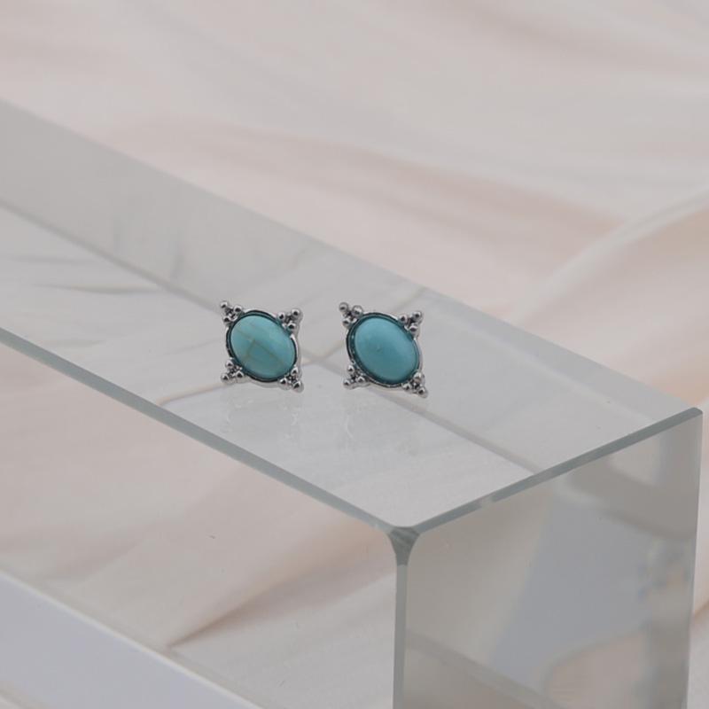 Женские серебряные серьги-гвоздики бирюзового цвета для свадьбы и помолвки, винтажные серьги, ювелирные изделия