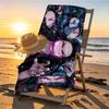 Demon Slayer Print Beach Towel Design, Soft, Lightweight. for Home Bathroom, Spa, Pool, Yoga, Surfing, Camping, Gift for Family, Friend
