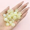 30Pcs/14.8*19.3mm With Hole Jelly Colored Round Beads Craft DIY Handmade Material DIY Beading Accessory Acrylic For Necklace Earrings Making  Beads