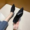 New Classic Women's Low Heel Pointed Shallow Mouth Shoes Luxury Designer Patch Casual Shoes Popular Women