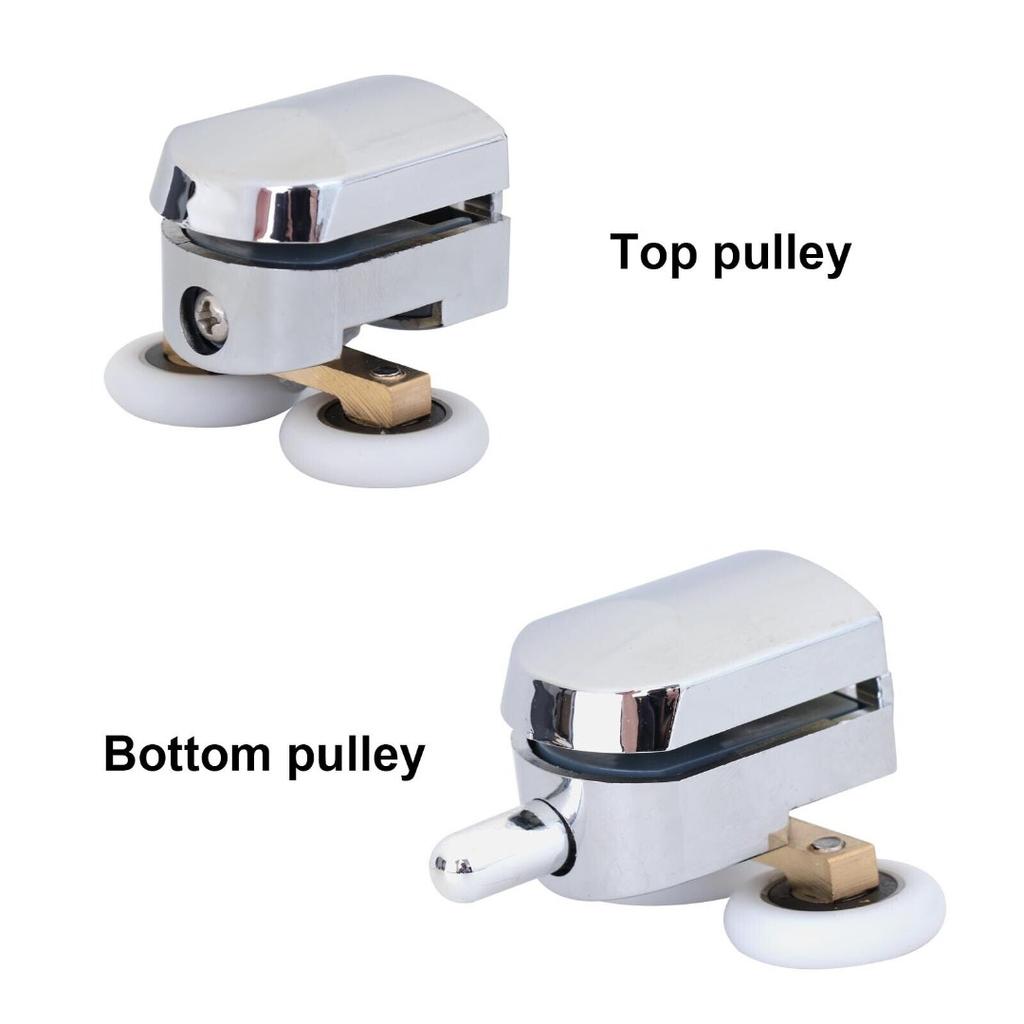 4pcs Double Shower Screen Door Roller Top and Bottom 23mm Wheels Replacement