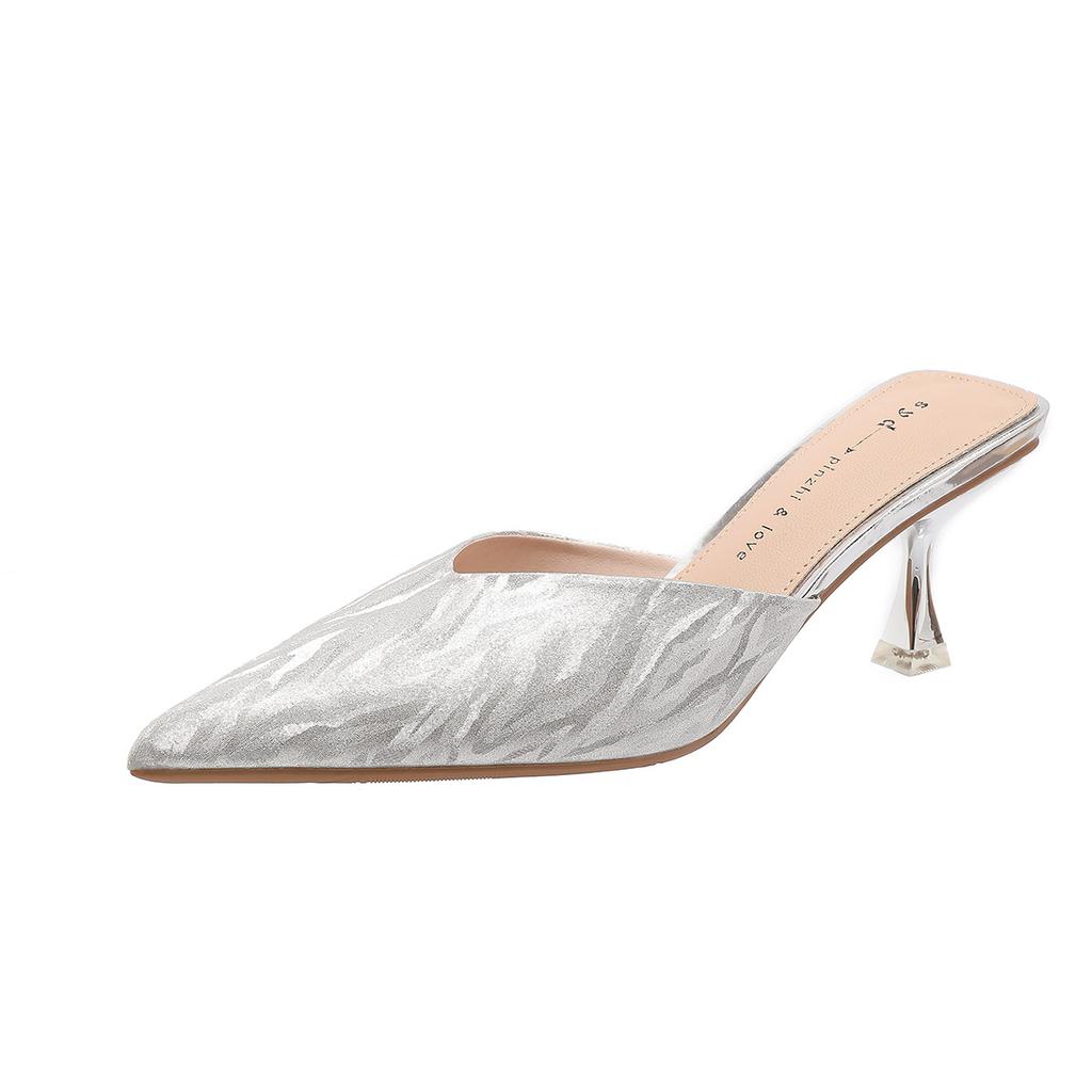 Летние новые универсальные полутуфли, сумка, головные сандалии, туфли на высоком каблуке, женская мода, тонкий каблук, остроносые