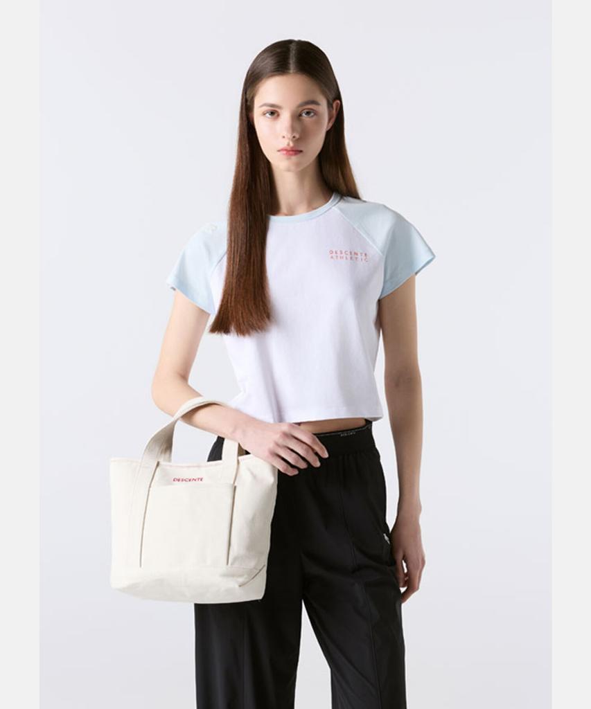 Сумка-тоут Descente из средней плотности холста, цвет слоновой кости, Sr223Ubg40