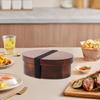Japanese Lunch Box for Adults Leakproof Divider with Elastic Strap Snack Box for Picnic Wood for Food Meal Salads Sushi School