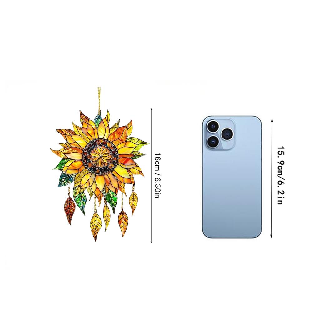 2D Flat Sunflower Acrylic Printing Window Decoration Garden Home Window Decoration Flat Pendant