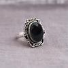Овальное кольцо с черным ониксом, дизайнерское кольцо ручной работы в стиле бохо, серебряное кольцо 925 пробы, эффектное кольцо, подарок на День Благодарения, серебряные очаровательные украшения