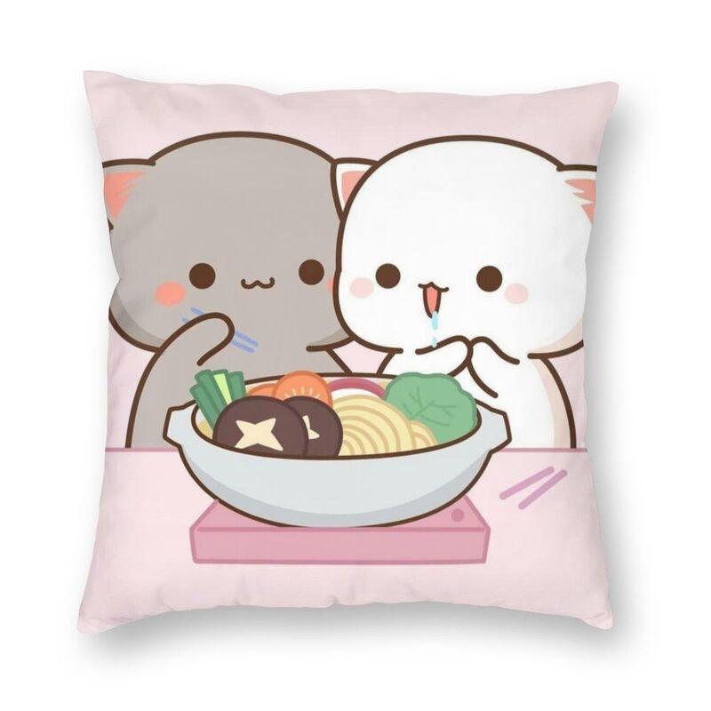 Наволочка для спальни, гостиной, милой пары, кота, персика и гома, домашний декор, наволочка для дивана