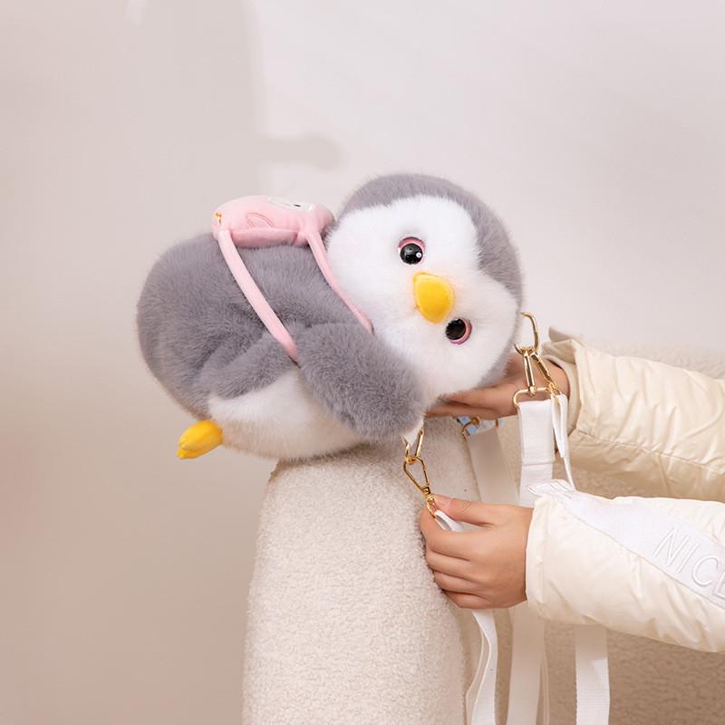 Plush Raccoon Stylish Bag Cute Panda Backpack Cuddly Penguin Soft Toy Perfect Kids For