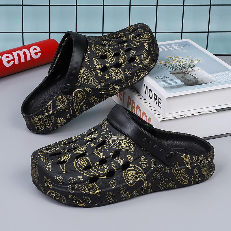 Модные мужские повседневные тапочки EVA легкие дышащие утолщенные мягкие подошвы сандалии нескользящие мужские сандалии два способа их носить