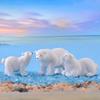2Pcs Cute Polar Bear Miniature Landscape Bonsai Ornament Desktop Decoration Gift