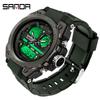 SANDA Fashion Trend 6024 Outdoor Sports Shockproof Watch for Boys and Girls Multi-functional Waterproof Luminous Electronic Watch