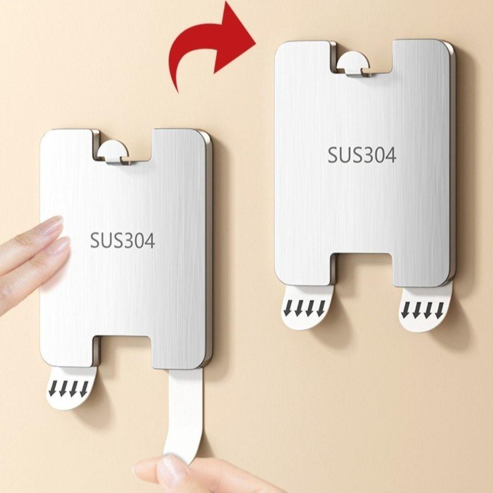 8 PCS No Punching Photo Frame Hooks Waterproof Adhesive Picture Hangers Living Room