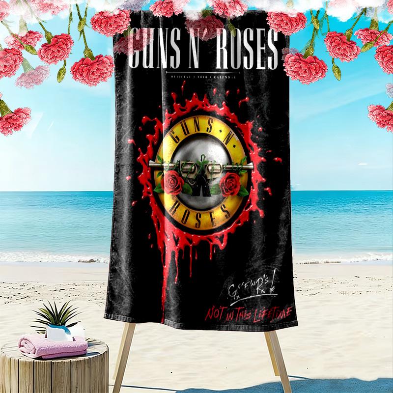 Guns N 'Roses 2D Flat Print Beach Towel, Large Soft Quick Dry Towel for Beach Camping SwimmingDSTJ0925107