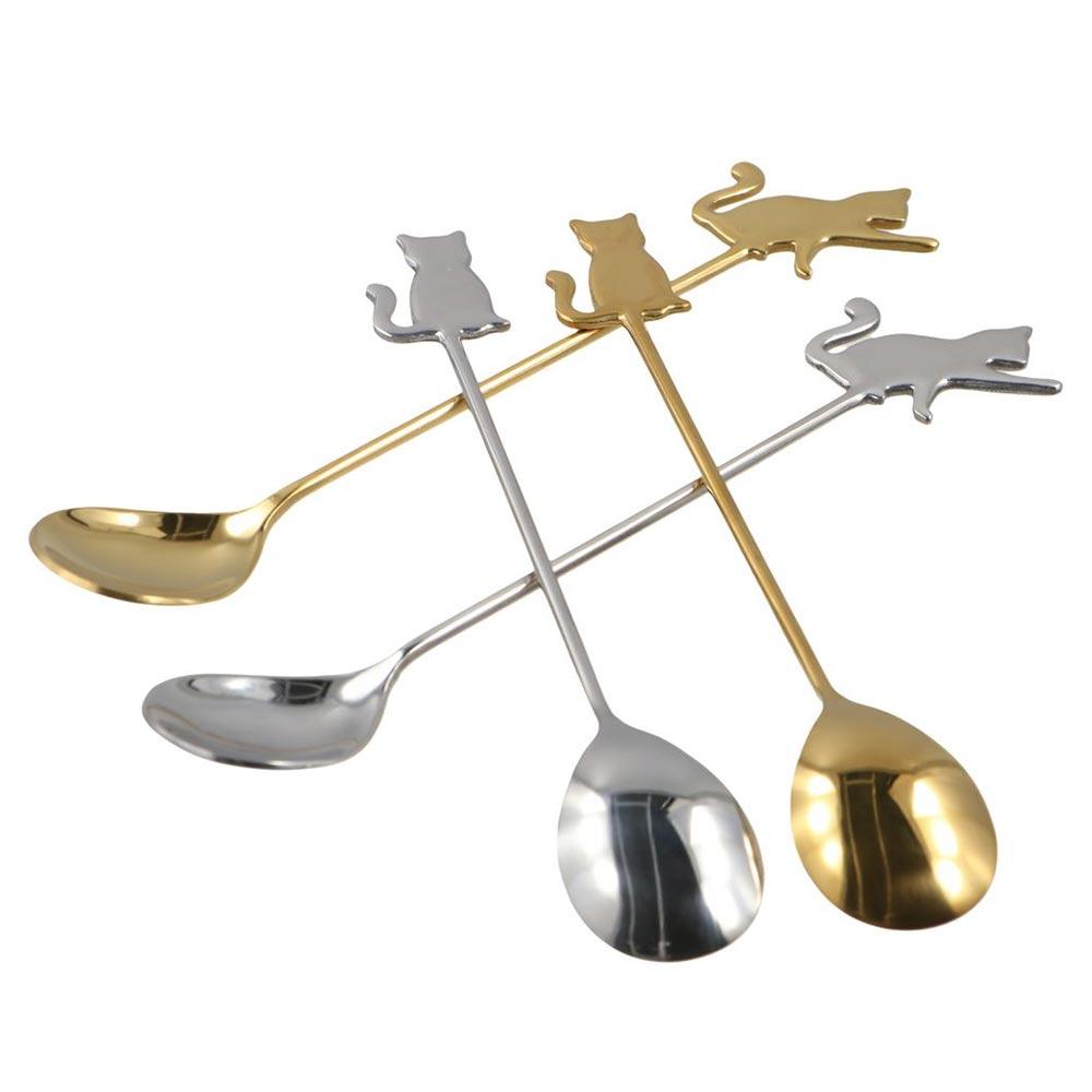 Cute Stainless Steel Mixing Home Drinking Stirring Tool Teaspoon Milk Spoon Coffee Accessories