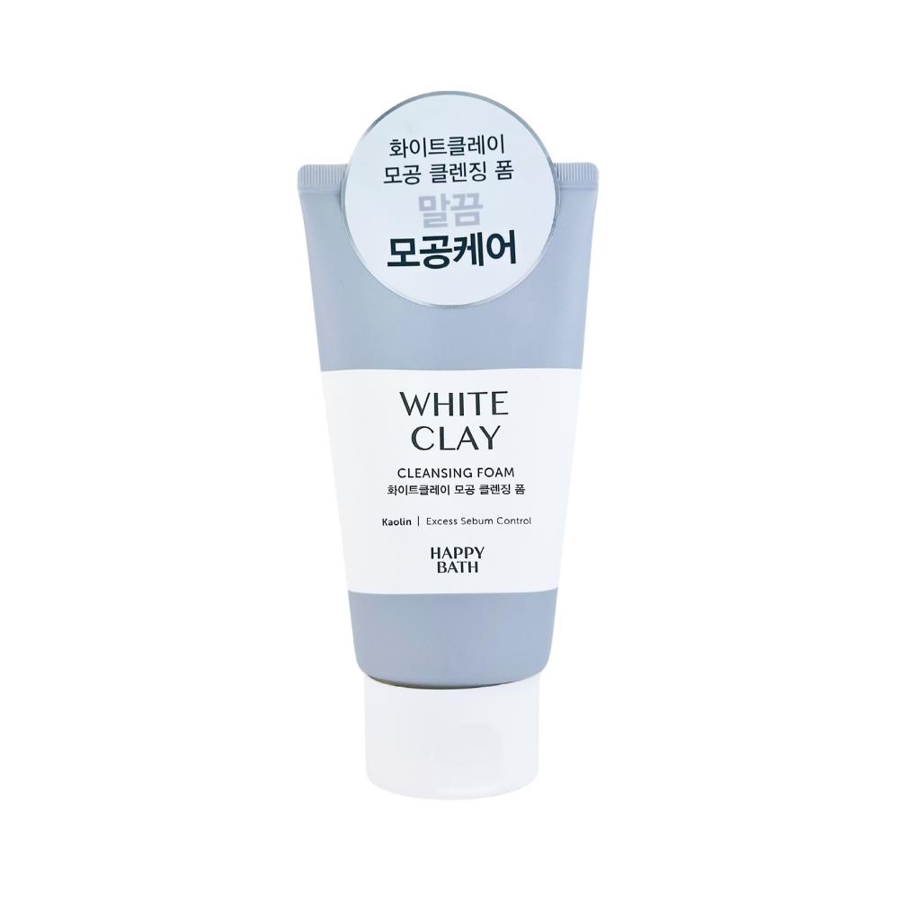 HAPPY BATH Deep Seasalt, White Clay, Teatre Acne Cleansing Foam 150g (pore Cleansing, Exfoliation, Acne Care)