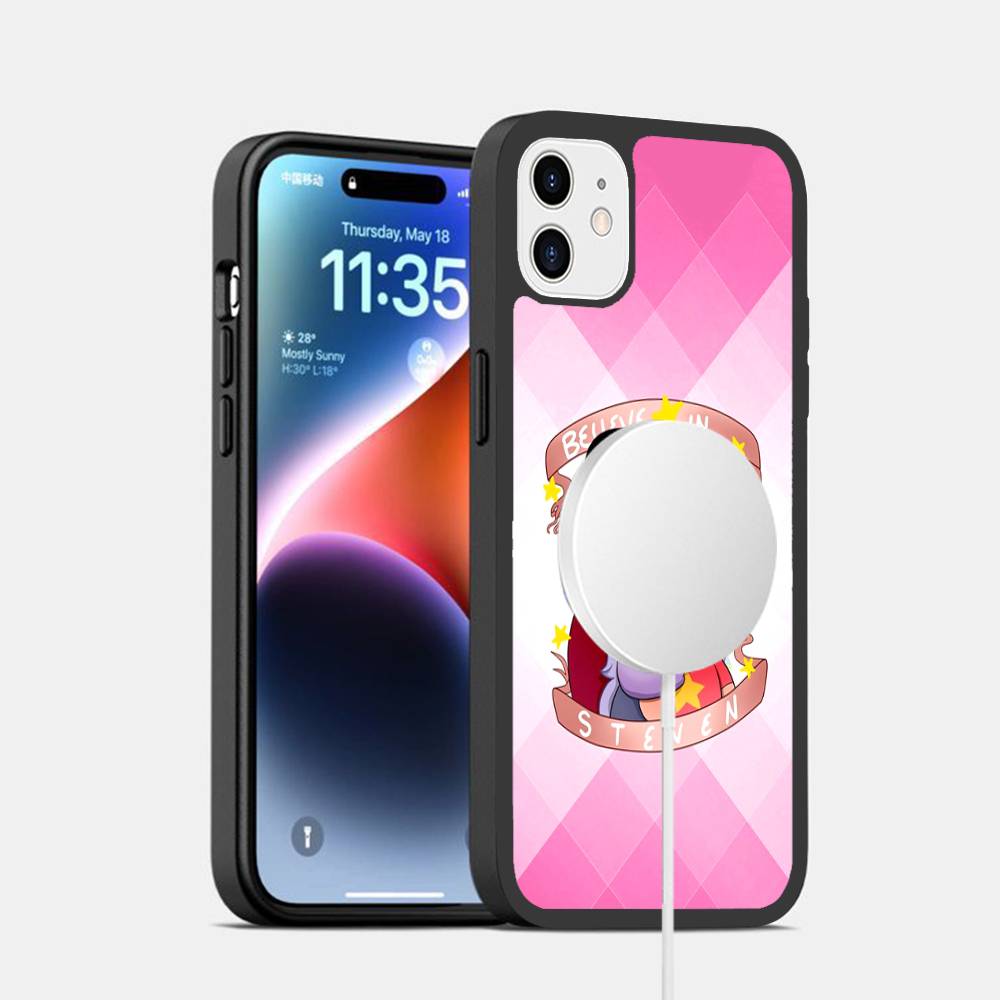 Мультяшный чехол для телефона Steven Universe для iPhone 17 Air 16 15 14 13 12 11 Pro Max Plus Для Magsafe Беспроводная зарядка Чехол