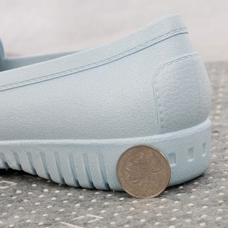 Женские дождевые сапоги весна-лето женские плоские водонепроницаемые женские туфли из ПВХ нескользящие удобные повседневные женские дождевые сапоги туфли на плоской подошве