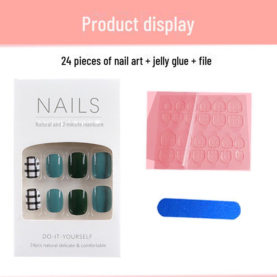 Упаковка из 24 накладных ногтей средней и длинной белой французской балетки с блестками